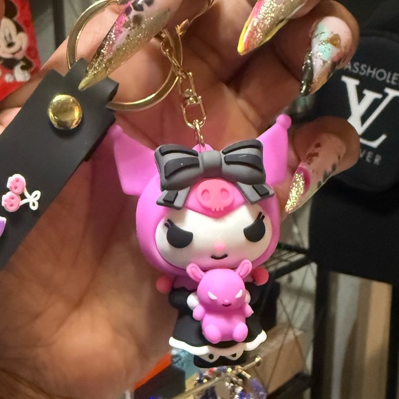 Accessories - •Dark Vibes• New Kuromi Keychain Bag Charm NWOT